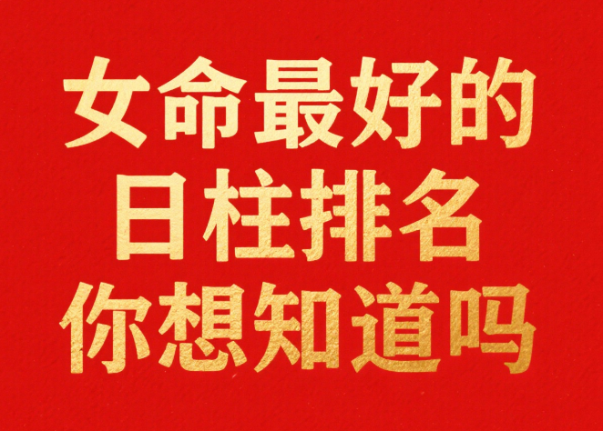 女命最好的日柱排名你想知道吗